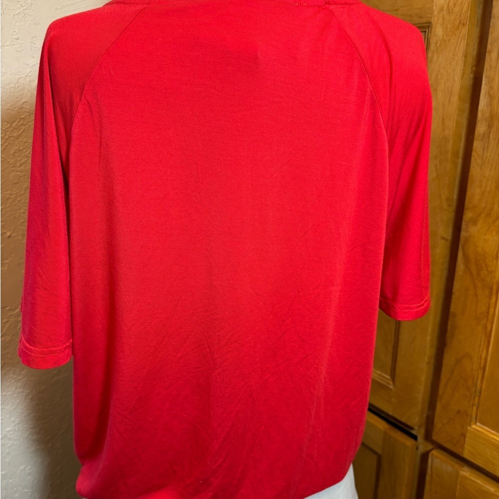 Pink Martini Red Wrap Tie‎ Front Blouse - Picture 4 of 9